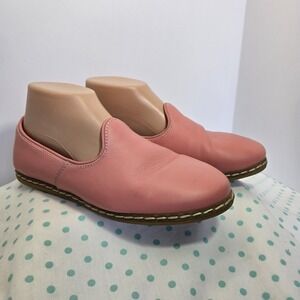 Charix Shoes Womens 38 Pink Leather Slip On Loafer Comfort Classic Artisan Shoes